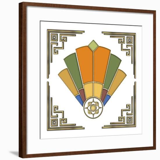 Fan 1 Frame 2-Art Deco Designs-Framed Giclee Print