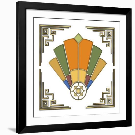 Fan 1 Frame 2-Art Deco Designs-Framed Giclee Print