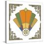 Fan 1 Frame 2-Art Deco Designs-Stretched Canvas