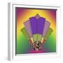 Fan 3 Background 1-Art Deco Designs-Framed Giclee Print