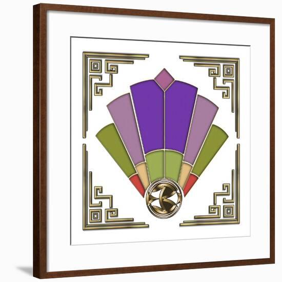 Fan 3 Frame 2-Art Deco Designs-Framed Giclee Print