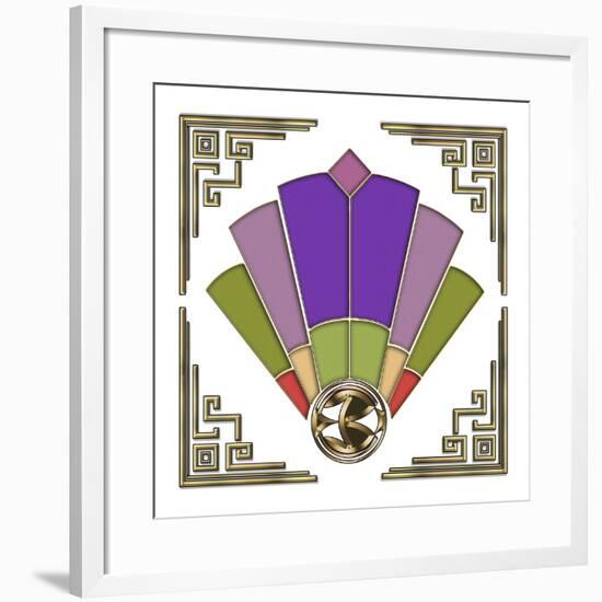 Fan 3 Frame 2-Art Deco Designs-Framed Giclee Print