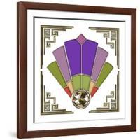 Fan 3 Frame 2-Art Deco Designs-Framed Giclee Print