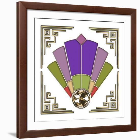 Fan 3 Frame 2-Art Deco Designs-Framed Giclee Print