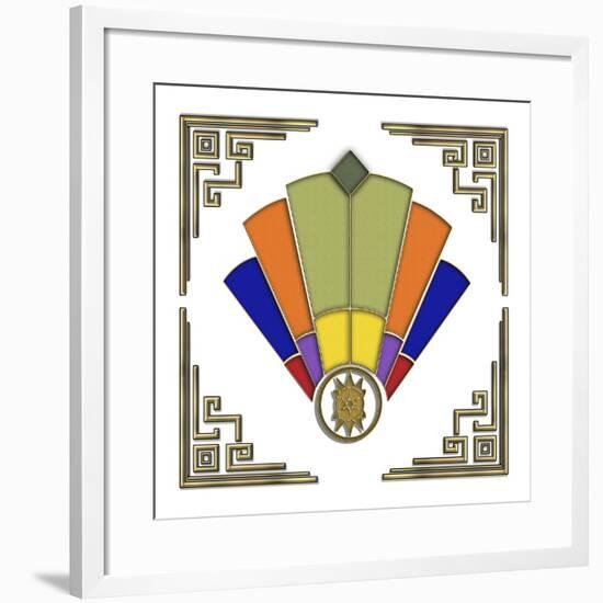 Fan 4  Frame 2-Art Deco Designs-Framed Giclee Print