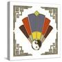 Fan 5 Frame 2-Art Deco Designs-Stretched Canvas