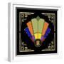 Fan 7 Frame 2 On Black-Art Deco Designs-Framed Giclee Print