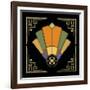 Fan 8 Frame 2 On Black-Art Deco Designs-Framed Giclee Print