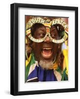 Fan Celebrates in Durban, South Africa During 100-Day Count Down Celebrations to the Fifa World Cup-null-Framed Photographic Print