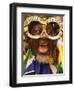 Fan Celebrates in Durban, South Africa During 100-Day Count Down Celebrations to the Fifa World Cup-null-Framed Photographic Print