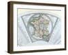 Fan Depicting the Map of France as Divided into 9 Regions, 10 Metropolis and 83 Departments, 1790-null-Framed Giclee Print