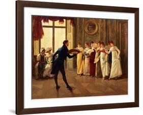 Fan Flirtation, 1908-Henry Gillard Glindoni-Framed Giclee Print