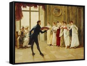 Fan Flirtation-Henry Gillard Glindoni-Framed Stretched Canvas