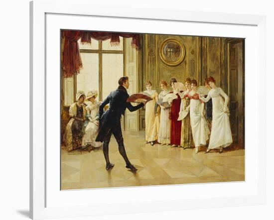 Fan Flirtation-Henry Gillard Glindoni-Framed Giclee Print