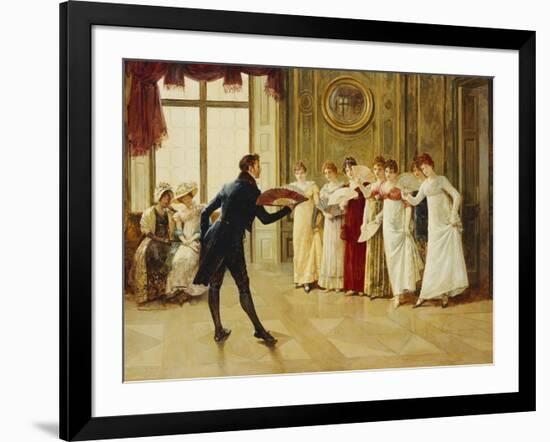 Fan Flirtation-Henry Gillard Glindoni-Framed Giclee Print