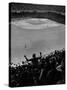 Fan Rooting for His Team in a Packed Stadium During Brooklyn Dodger Game at Ebbets-Sam Shere-Stretched Canvas