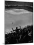 Fan Rooting for His Team in a Packed Stadium During Brooklyn Dodger Game at Ebbets-Sam Shere-Mounted Photographic Print