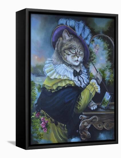 Fancy a Cat Painting-Sue Clyne-Framed Stretched Canvas