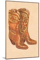 Fancy Cowboy Boots-null-Mounted Art Print