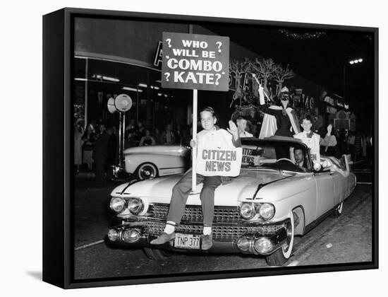 Fancy Dress Parade with a 1957 Cadillac, USA, (C1957)-null-Framed Stretched Canvas