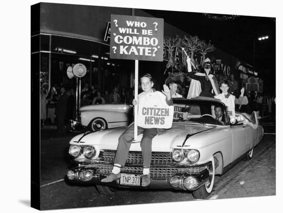 Fancy Dress Parade with a 1957 Cadillac, USA, (C1957)-null-Stretched Canvas