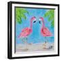 Fancy Flamingos III-Julie DeRice-Framed Art Print