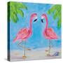 Fancy Flamingos III-Julie DeRice-Stretched Canvas