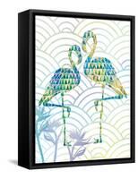 Fancy Flamingos with Circles and Birds of Paradise-Bee Sturgis-Framed Stretched Canvas