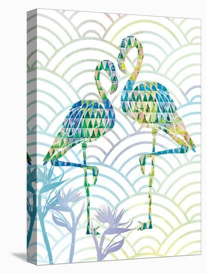 Fancy Flamingos with Circles and Birds of Paradise-Bee Sturgis-Stretched Canvas