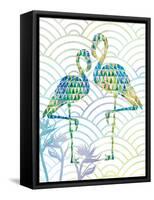 Fancy Flamingos with Circles and Birds of Paradise-Bee Sturgis-Framed Stretched Canvas