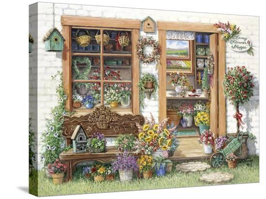 Fancy Flower Shoppe-Janet Kruskamp-Stretched Canvas