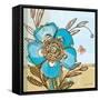 Fancy Flowers Aqua-Robbin Rawlings-Framed Stretched Canvas