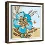 Fancy Flowers Aqua-Robbin Rawlings-Framed Art Print