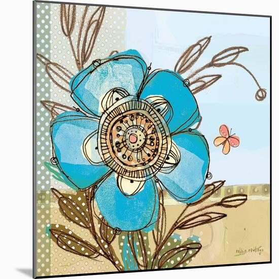 Fancy Flowers Aqua-Robbin Rawlings-Mounted Art Print