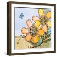 Fancy Flowers Orange-Robbin Rawlings-Framed Art Print