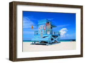 Fancy Lifeguard Hut N. Miami-null-Framed Art Print