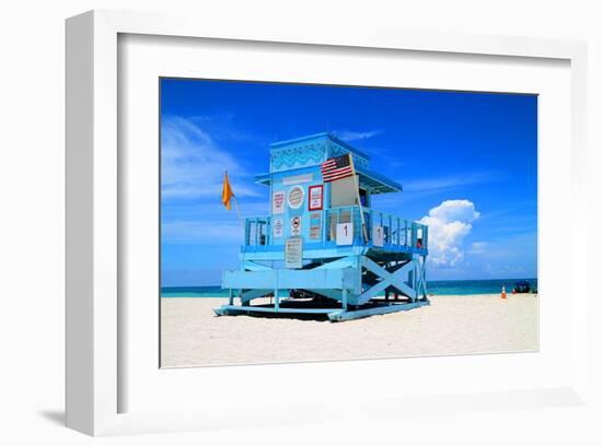 Fancy Lifeguard Hut N. Miami-null-Framed Art Print