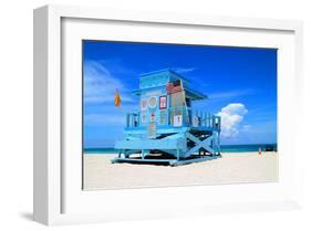 Fancy Lifeguard Hut N. Miami-null-Framed Art Print