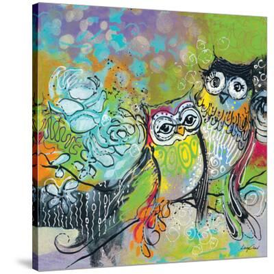 'Fancy Owls' Stretched Canvas Print Lucy Cloud