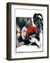 "Fancy Rooster in Mirror,"April 21, 1923-Paul Bransom-Framed Giclee Print