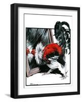 "Fancy Rooster in Mirror,"April 21, 1923-Paul Bransom-Framed Giclee Print