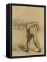 Faneur vu de dos-Jean-Fran?ois Millet-Framed Stretched Canvas