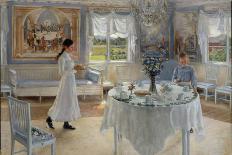 Namnsdag A Day of Celebration. Date/Period: 1902. Painting. Oil on canvas. Height: 880 mm (34.64...-FANNY BRATE-Poster