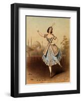 Fanny Cerrito (1817-1909) Italian dancer in La Lituana / The Lithuanian, 1840-Jules I Bouvier-Framed Giclee Print