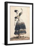 Fanny Elssler as Florinda in the Dance La Cachucha (Ballet Le Diable Boiteu), 1836-Achille Devéria-Framed Giclee Print