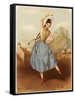 Fanny Elssler Austrian Ballet Dancer, Seen Here Dancing the Cracovienne in 'La Gypsy'-null-Framed Stretched Canvas