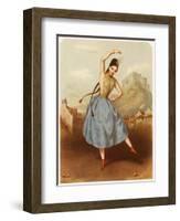 Fanny Elssler Austrian Ballet Dancer, Seen Here Dancing the Cracovienne in 'La Gypsy'-null-Framed Art Print