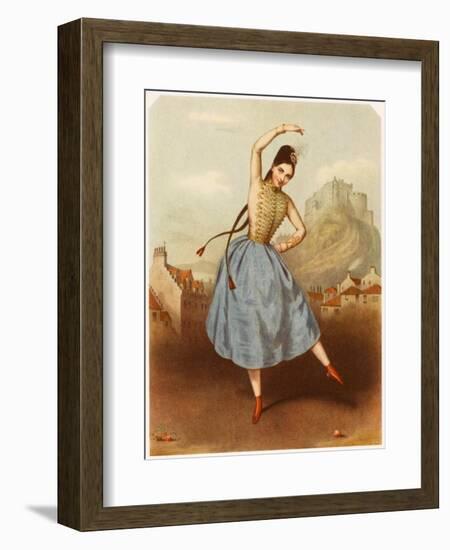 Fanny Elssler Austrian Ballet Dancer, Seen Here Dancing the Cracovienne in 'La Gypsy'-null-Framed Art Print