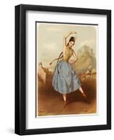 Fanny Elssler Austrian Ballet Dancer, Seen Here Dancing the Cracovienne in 'La Gypsy'-null-Framed Art Print