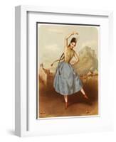 Fanny Elssler Austrian Ballet Dancer, Seen Here Dancing the Cracovienne in 'La Gypsy'-null-Framed Art Print